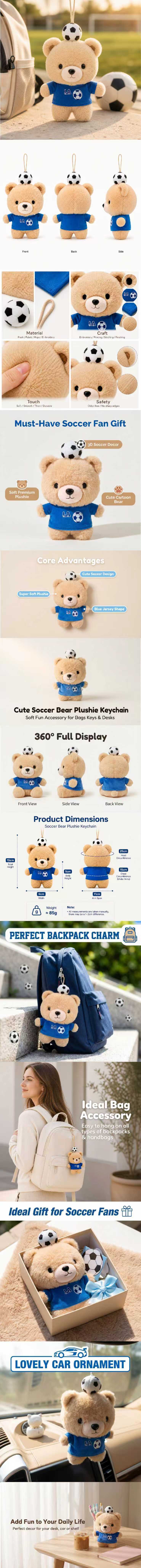 LA blue soccer bear plush